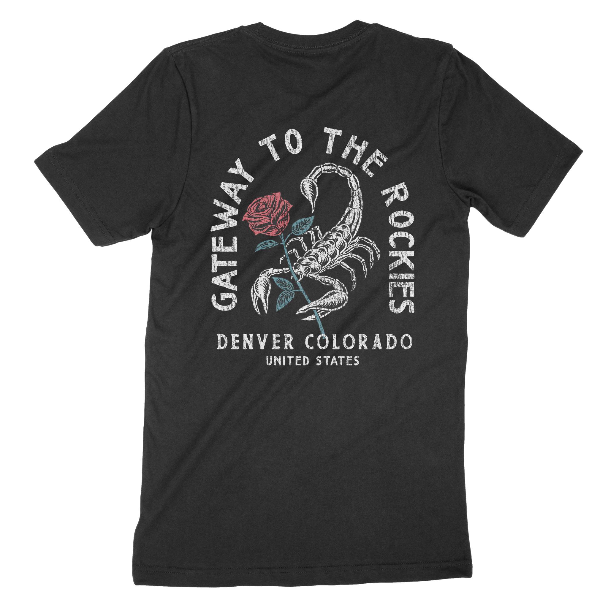 Denver T-Shirt in Black - back view