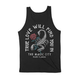 Miami Scorpion Rose Tank Top Black back