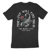 Miami Scorpion Rose T-Shirt Black back