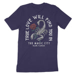 Miami Scorpion Rose T-Shirt Navy back