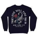 New York Scorpion Rose Crewneck Navy back