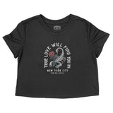 New York Cropped Tee in Black - front view