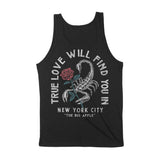 New York Scorpion Rose Tank Top Black back