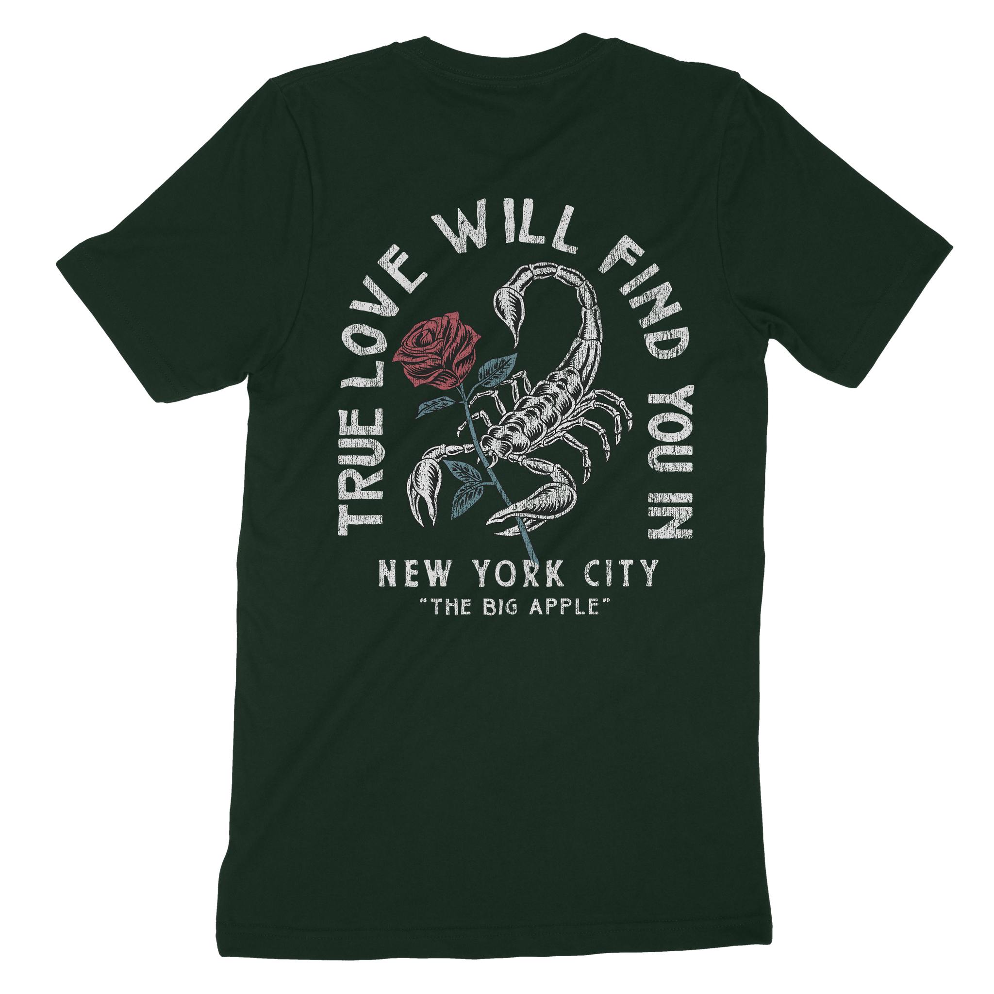 New York Scorpion Rose T-Shirt Forest back