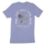 New York Scorpion Rose T-Shirt Lavender_Blue back