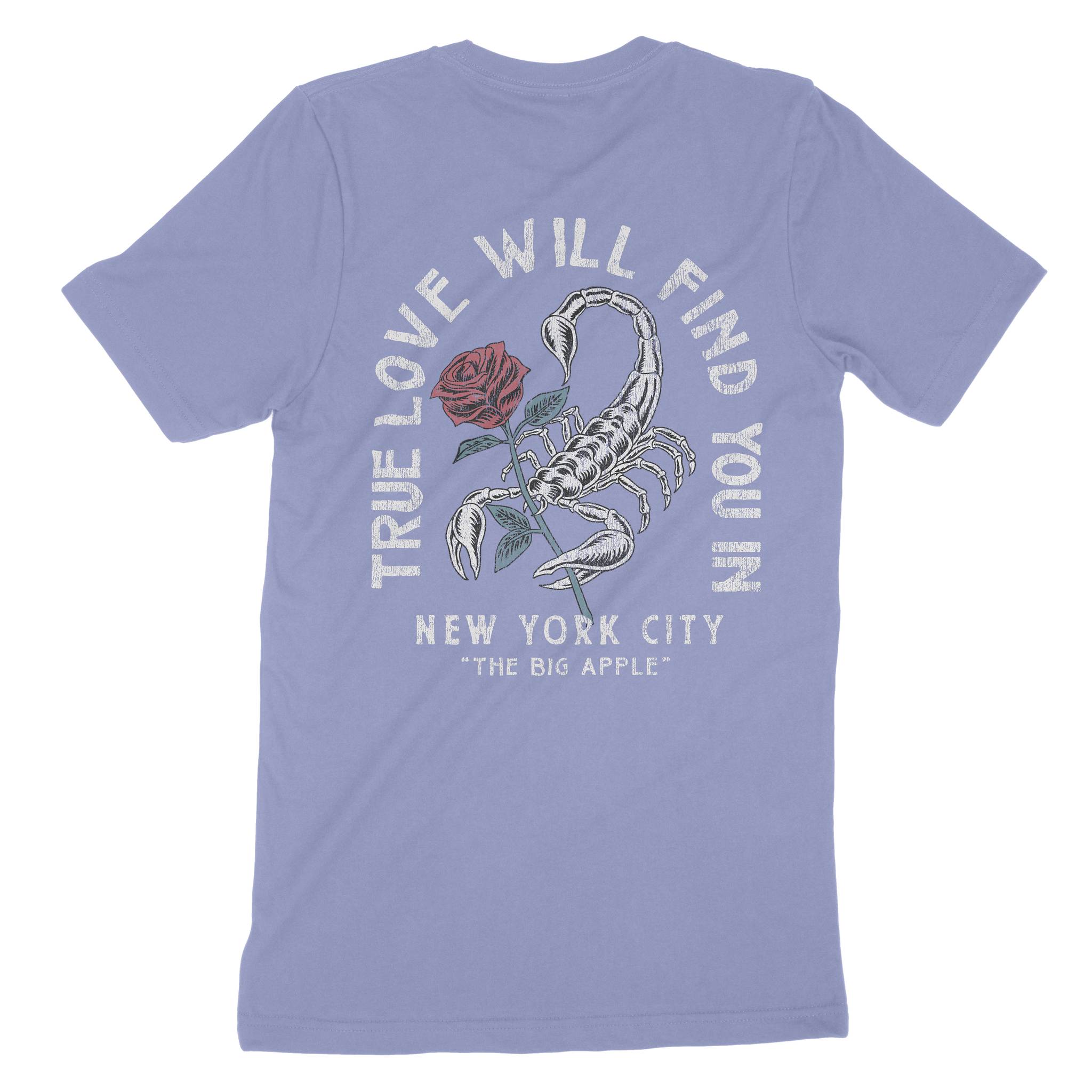 New York Scorpion Rose T-Shirt Lavender_Blue back
