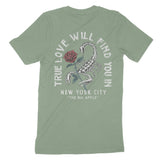 New York Scorpion Rose T-Shirt Sage back
