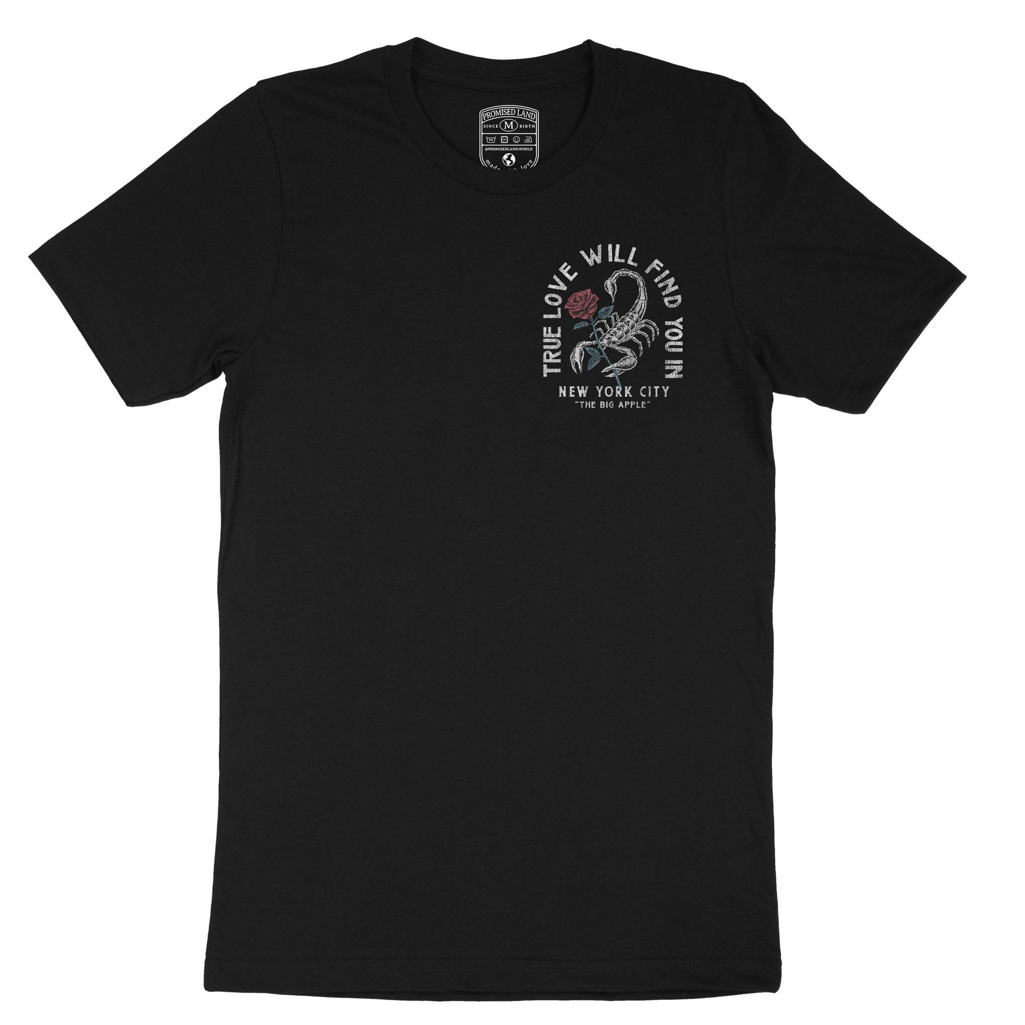 New York Scorpion Rose T-Shirt Vintage_Black front