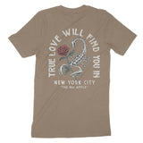 New York Scorpion Rose T-Shirt Vintage_Brown back