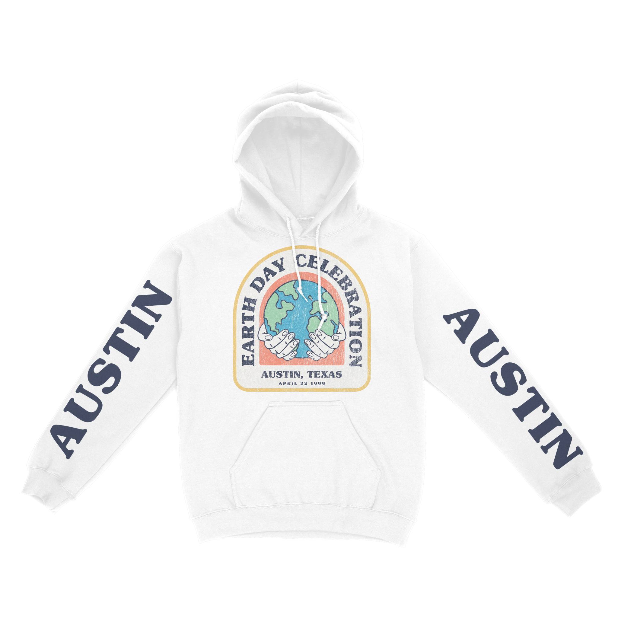 Austin Hoodie in White - front-sleeves view