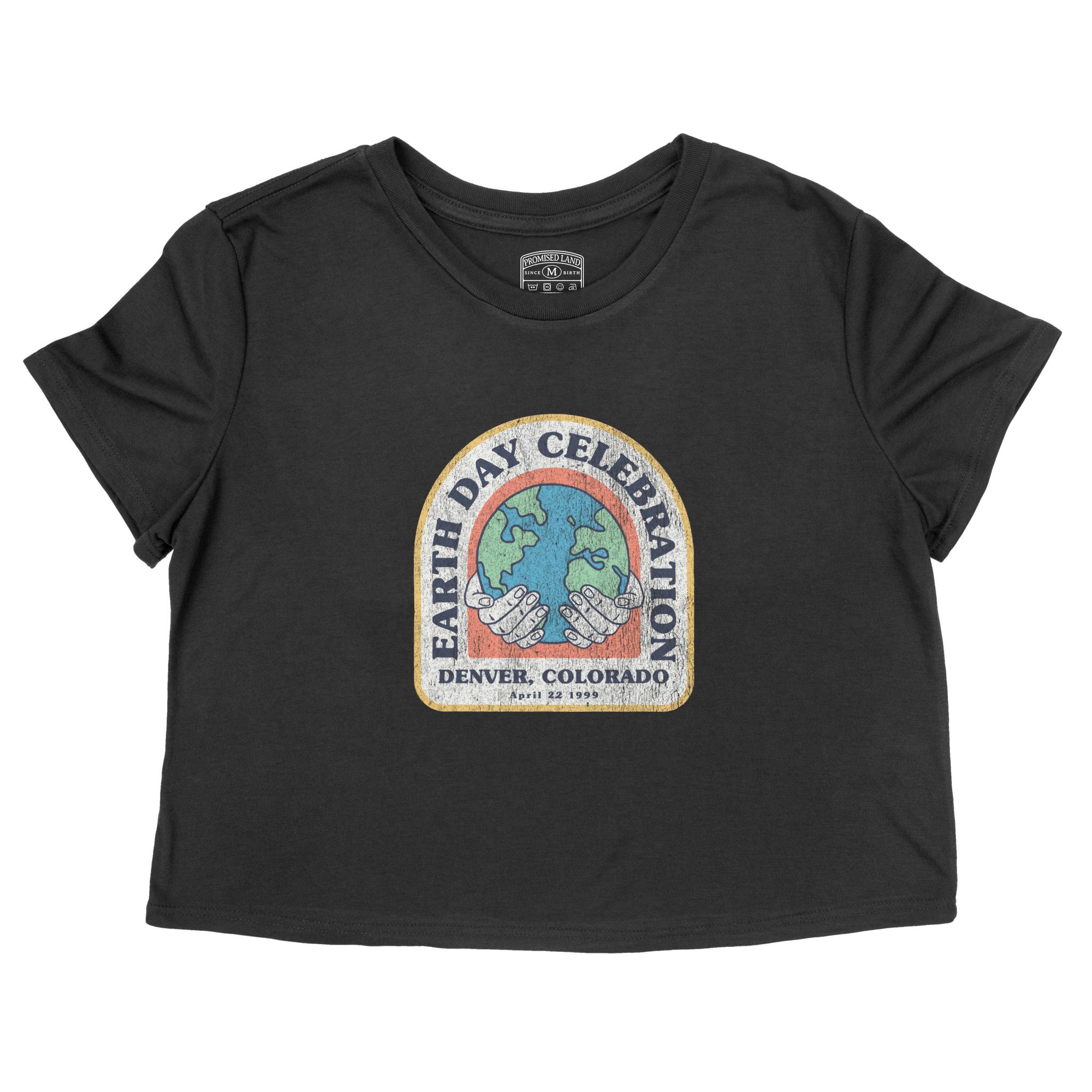 Denver Cropped Tee in Black - front view