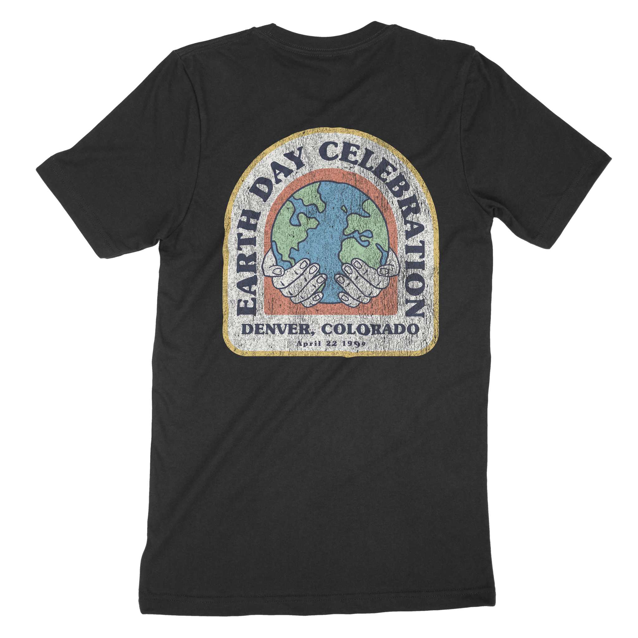 Denver Earth Day T-Shirt in Black - back view