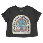 Miami Earth Day Cropped Tee in Black - front view