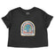 New York Cropped Tee in Black - front view