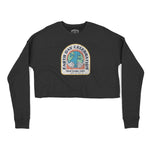 New York Cropped Crew in Black - front view