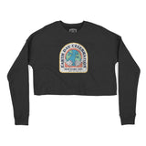 New York Cropped Crew in Black - front view