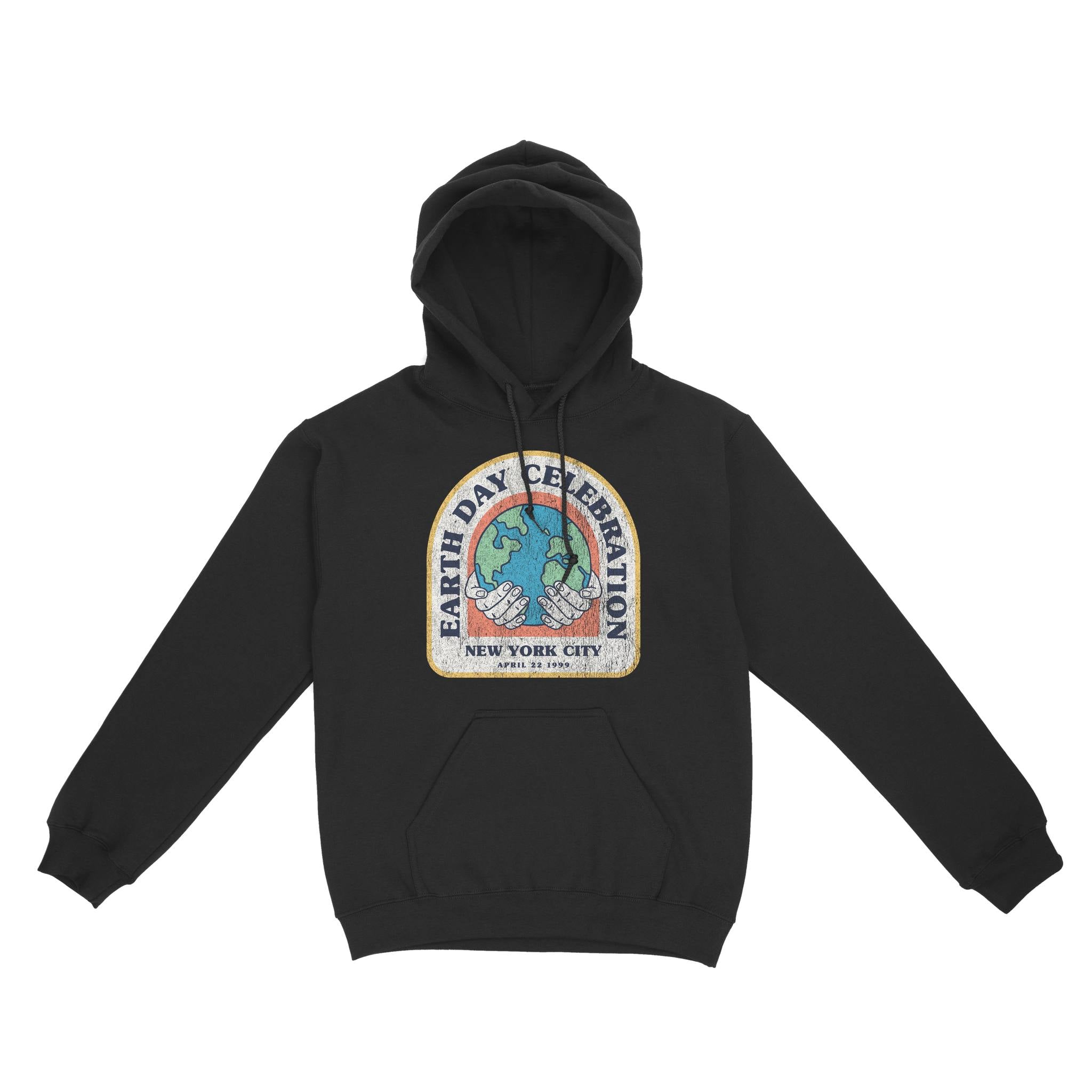 New York Hoodie in Black - front view