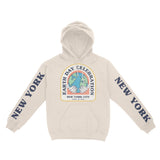 New York Hoodie in Natural - front-sleeves view