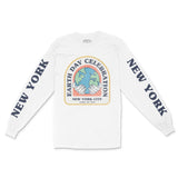 New York Longsleeve in White - front-sleeves view
