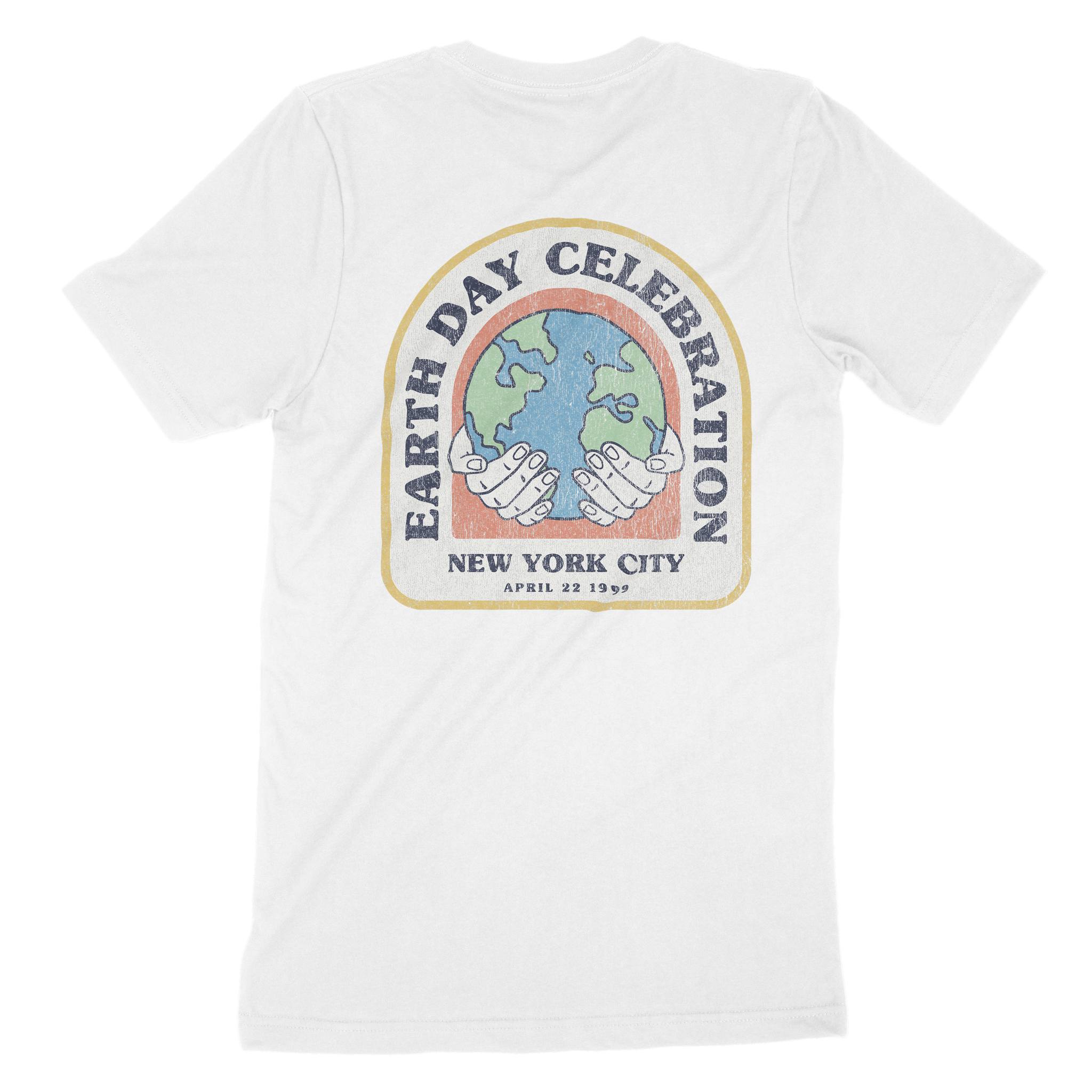 New York Earth Day T-Shirt in White - back view