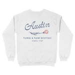 Austin Floral Shop Crewneck White back