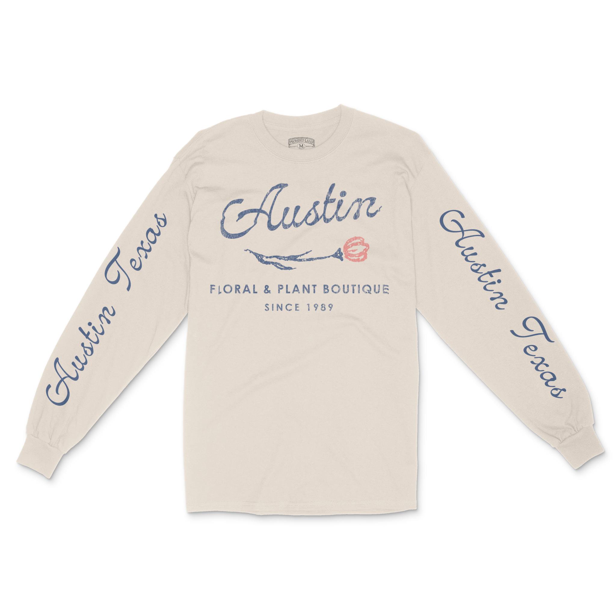 Austin Floral Shop Longsleeve in Natural - front view with sleeves