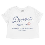 Denver Floral Shop Cropped Tee White front
