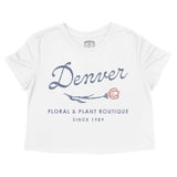 Denver Floral Shop Cropped Tee White front