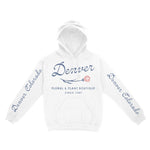 Denver Hoodie in White - front-sleeves view
