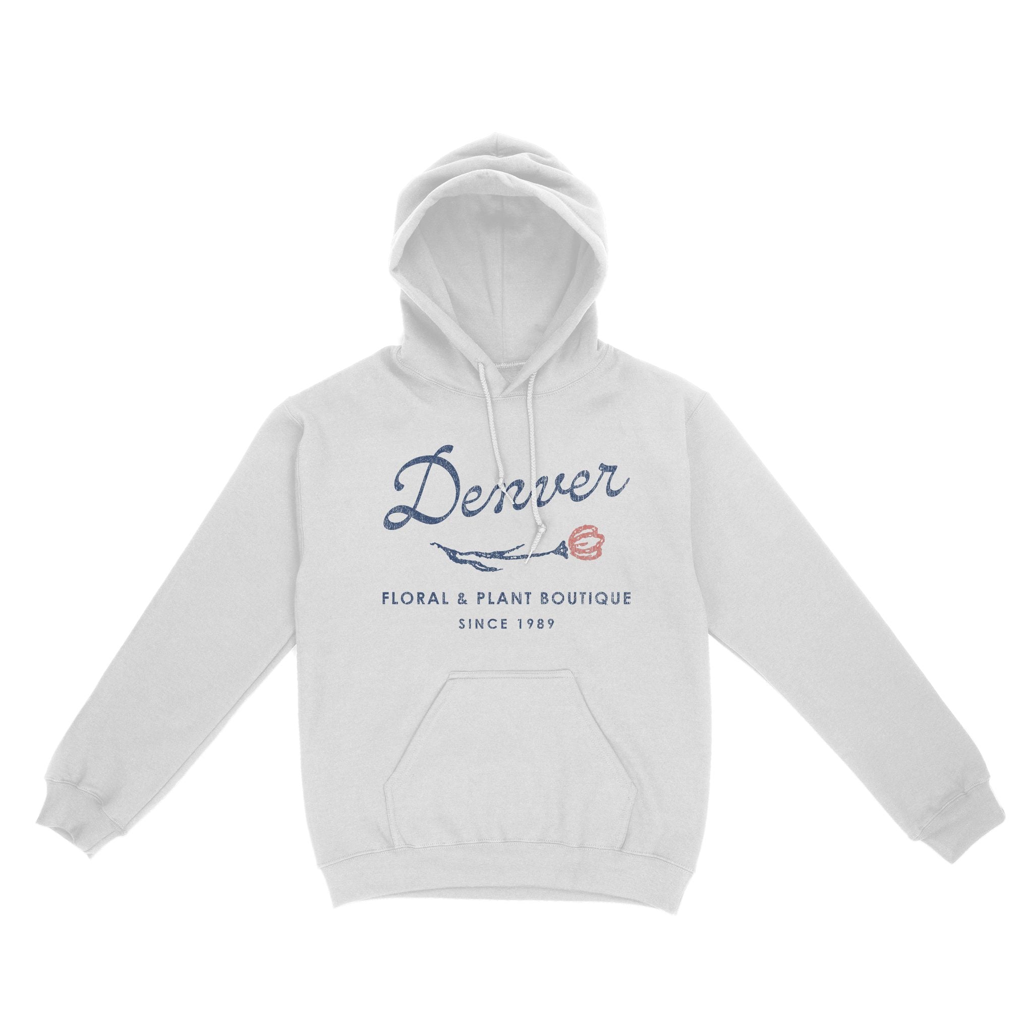 Denver Floral Shop Hoodie White front
