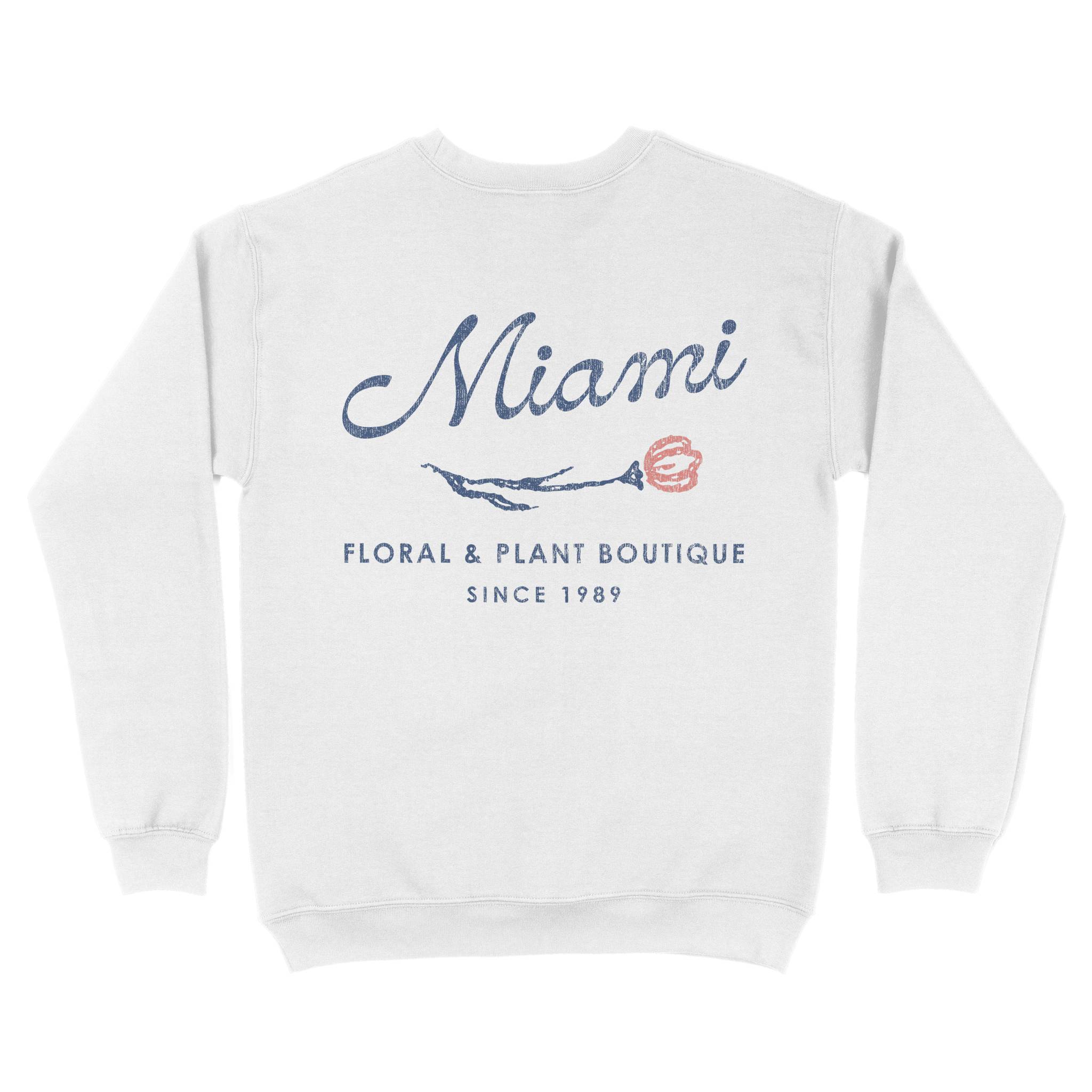 Miami Floral Shop Crewneck White back