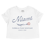 Miami Floral Shop Cropped Tee White front