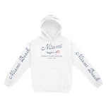 Miami Floral Shop Hoodie in White - front view with sleeves