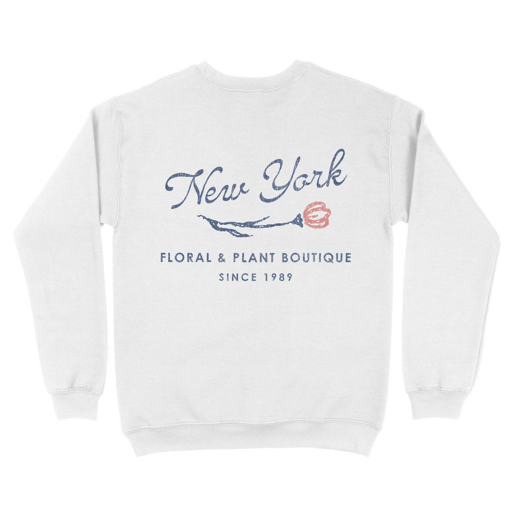 New York Floral Shop Crewneck White back