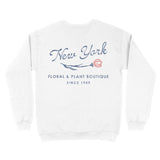 New York Crewneck in White - back view