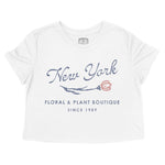New York Floral Shop Cropped Tee White front