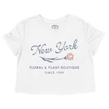 New York Floral Shop Cropped Tee White front