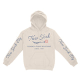 New York Hoodie in Natural - front-sleeves view