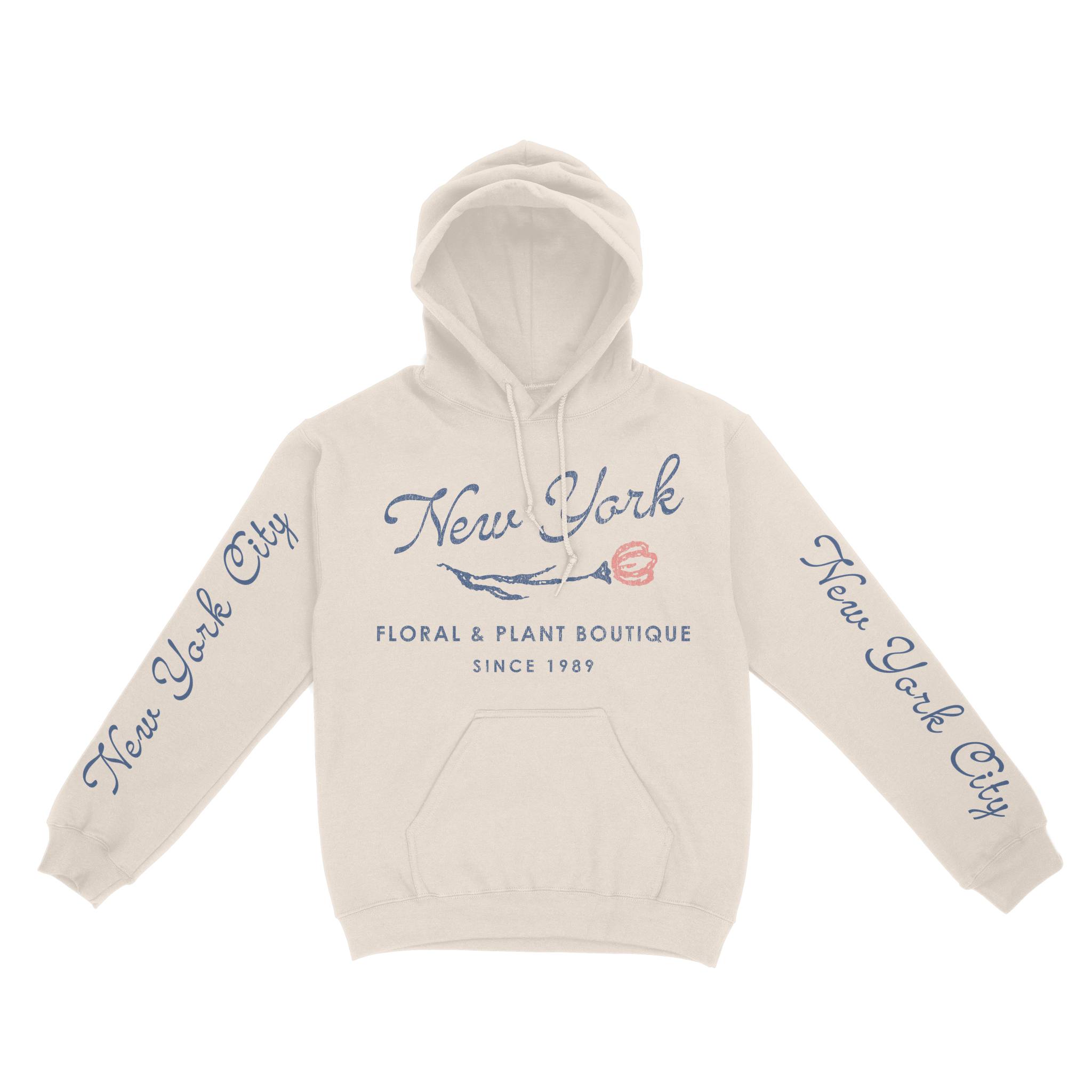 New York Hoodie in Natural - front-sleeves view