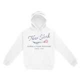 New York Hoodie in White - front view