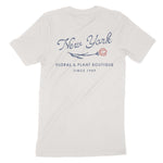 New York Floral Shop T-Shirt Vintage White back