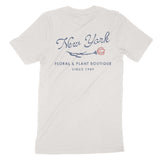 New York Floral Shop T-Shirt Vintage White back