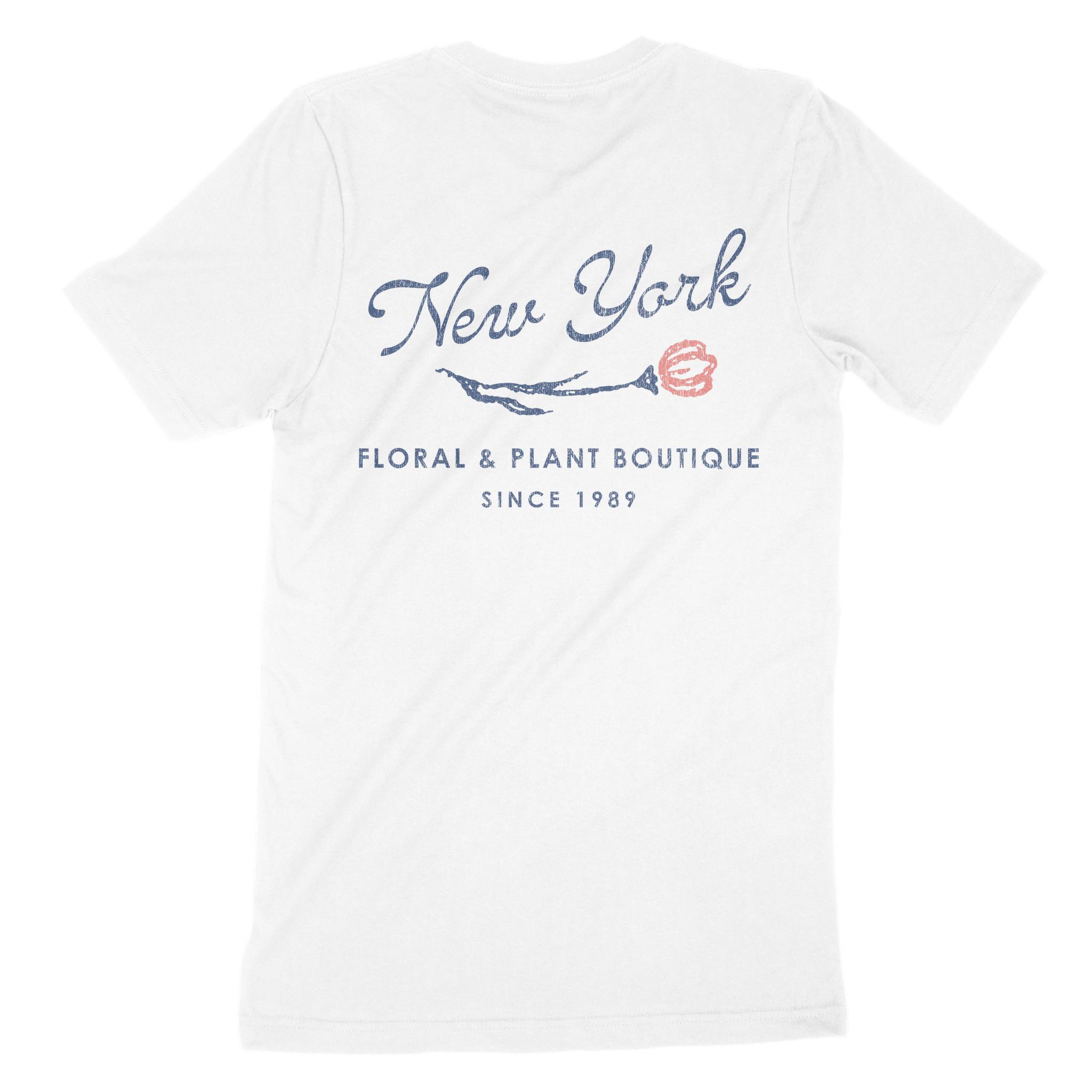 New York T-Shirt in White - back view
