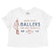 Austin Baseballer Cropped Tee in White - front view