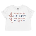 Denver Baseballer Cropped Tee White front