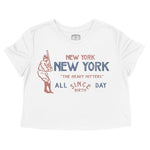 New York Baseballer Cropped Tee White front