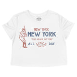 New York Baseballer Cropped Tee White front