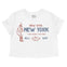 New York Baseballer Cropped Tee in White - front view