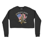 Asbury Park Eagle Flag Cropped Crew in Black - front view