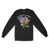 Asbury Park Eagle Flag Longsleeve in Black - front view